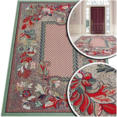 KLASYCZNY ZIELONY DYWAN DO SALONU VENEZIA - CZERWONY DYWAN DO PRZEDPOKOJU (714773 62944 green), 120x170 cm