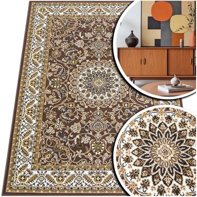 KLASYCZNY BRĄZOWY DYWAN DO SALONU VENEZIA - DYWAN DO PRZEDPOKOJU (714119 50911 brown), 120x170 cm