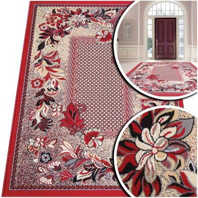 KLASYCZNY CZERWONY DYWAN DO SALONU VENEZIA - DYWAN DO PRZEDPOKOJU (714773 51955 red),  60x110 cm