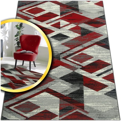 SZARY DYWAN DO SALONU VENEZIA - CZERWONY DYWAN W KWIATY DO PRZEDPOKOJU (704386 51915),  60x110 cm