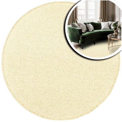 OKRĄGŁY DYWAN Z WEŁNY DO SALONU WEŁNIANY DYWANIK DO SYPIALNI (Dune 89863-69400), 120x120 koło