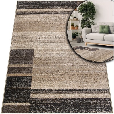 GRUBY BRĄZOWY DYWAN DO SALONU - NOWOCZESNY DYWAN DO POKOJU - ADVENTURE (16051-18455), 150x300 cm