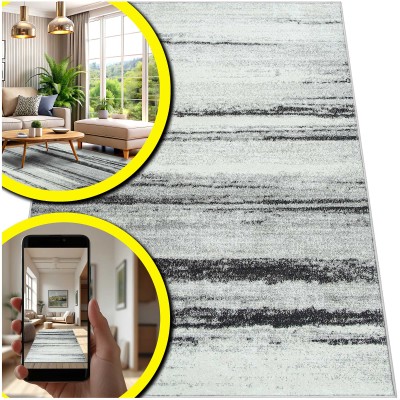 GRUBY SZARY DYWAN DO SALONU - NOWOCZESNY DYWAN DO POKOJU - ADVENTURE (11681-18431), 160x230 cm