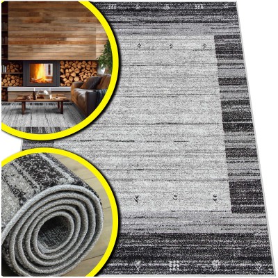 SZARY DYWAN DO SALONU – GRUBY CZARNY DYWAN DO PRZEDPOKOJU NOWOWCZESNY DYWAN - Adventure (17211-18411), 160x230 cm