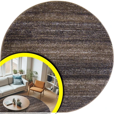 OKRĄGŁY DYWAN DO SALONU – BRĄZOWY DYWAN DO PRZEDPOKOJU NOWOWCZESNY DYWAN - Adventure (17353-18422), 120x120 cm