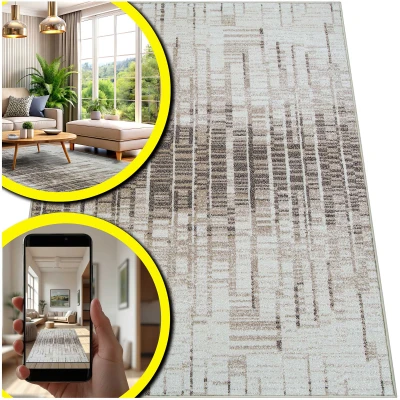 BRĄZOWY DYWAN DO SALONU – GRUBY BEŻOWY DYWAN DO PRZEDPOKOJU NOWOWCZESNY DYWAN - Adventure (11701-18455), 160x230 cm