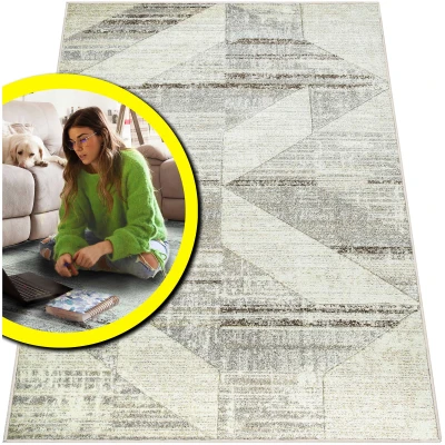 KREMOWY DYWAN DO SALONU ROMANTIC BEŻOWY DYWANIK DO SYPIALNI LOFT  (49331-18411), 200x300 cm