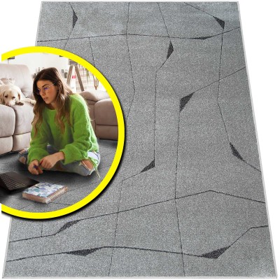 SZARY DYWAN DO SALONU ROMANTIC CZARNY DYWANIK DO SYPIALNI LOFT  (14171-18411), 160x230 cm