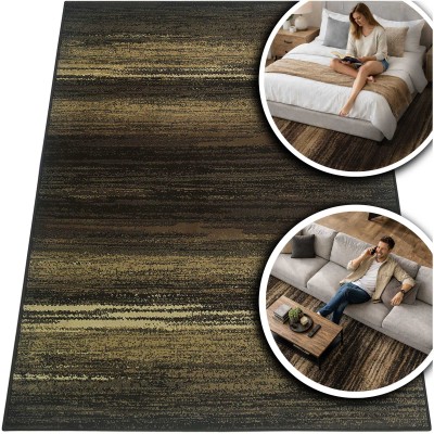 BRĄZOWY DYWAN DO SALONU VENEZIA - CZARNY DYWAN DO PRZEDPOKOJU (702881 97922), 120x170 cm