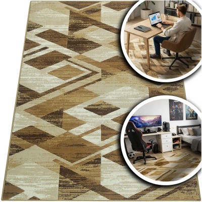 BRĄZOWY DYWAN DO SALONU VENEZIA - KREMOWY DYWAN DO PRZEDPOKOJU (704386 50922), 180x260 cm