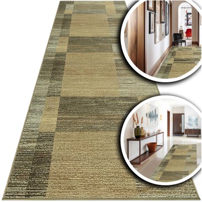 BRĄZOWY DYWAN DO SALONU VENEZIA BEŻOWY DYWAN DO PRZEDPOKOJU POKOJU  (704626 97911 taupe), 100x300 cm