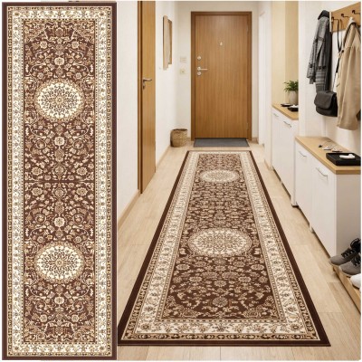 KLASYCZNY BRĄZOWY DYWAN DO SALONU VENEZIA - CHODNIK DO PRZEDPOKOJU (714119 50911 brown), 80x250 cm