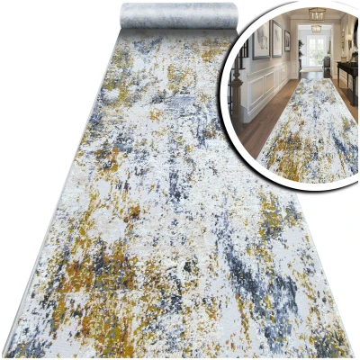 SZARY CHODNIK na wymiar do przedpokoju (Laila 2233) CHODNIKI Z METRA OBSZYTY , 80cm