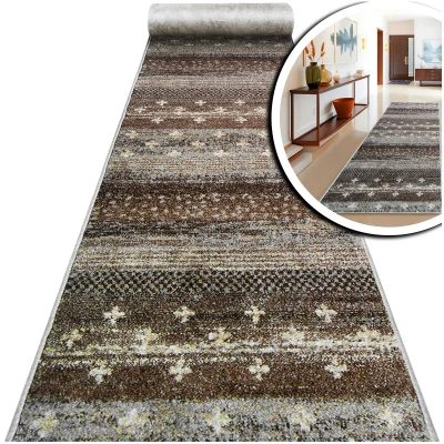 BRĄZOWY CHODNIK na wymiar do przedpokoju CHODNIKI Z METRA OBSZYTY (Adventure 17884-18421), 120cm