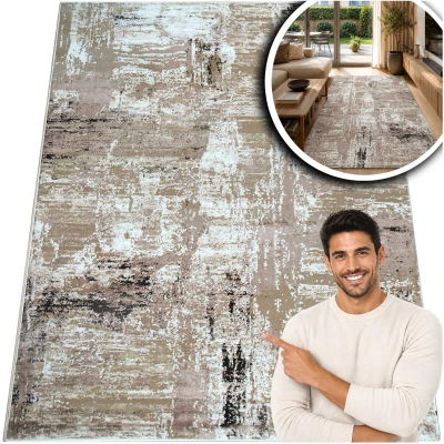 DYWAN DO SALONU 3x4m - BRĄZOWY NOWOCZESNY DYWAN DO PRZEDPOKOJU - DYWAN LOFT- Laila (2498A), 300x400 cm