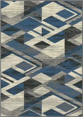 GRANATOWY DYWAN DO SALONU VENEZIA - CZARNY SZARY DYWAN DO PRZEDPOKOJU (704386 94915), 160x225 cm