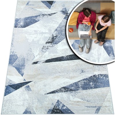 DYWAN DO SALONU - SZARY NOWOCZESNY DYWAN DO PRZEDPOKOJU - DYWAN LOFT- Laila (AA918A l.blue/l.grey), 160x230 cm